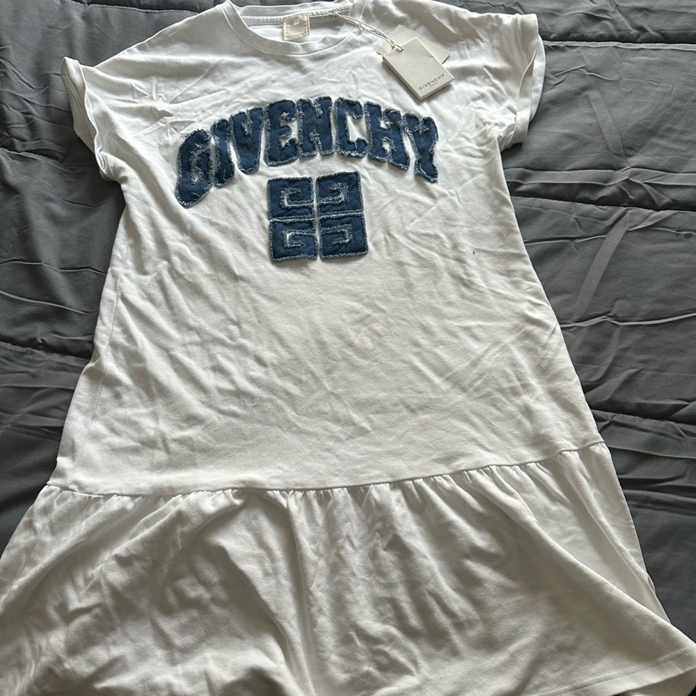 Girls white and blue Jean Givenchy dress size 12 plus